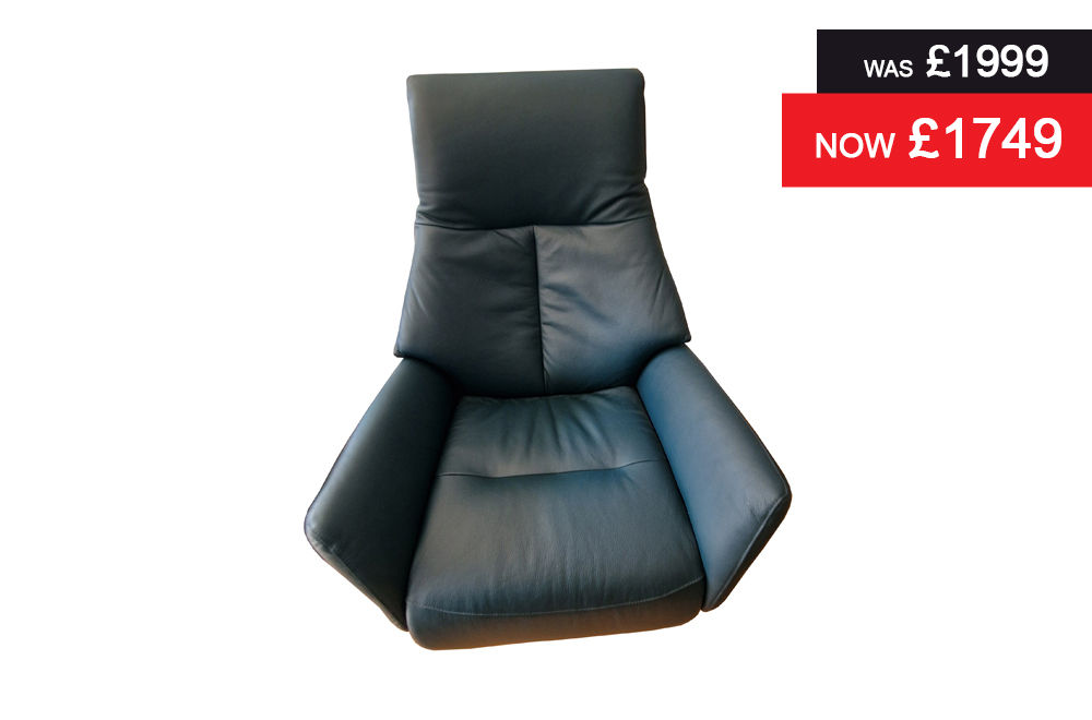 Dover Medium Swivel Power Recliner in Soleda 453 Blue