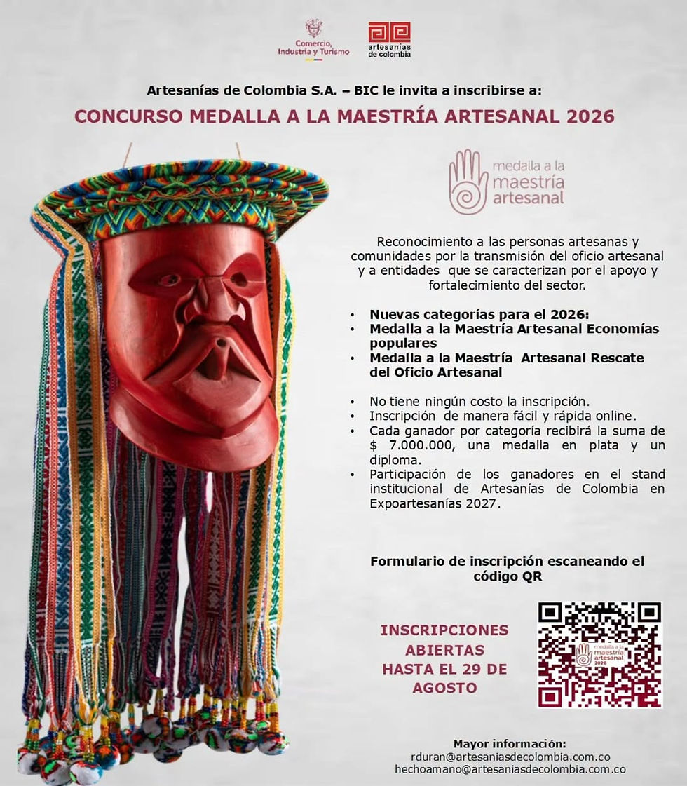 Abren las inscripciones al Concurso Medalla a la Maestría Artesanal 2026