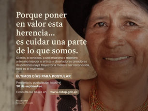 Últimos días para postular al Reconocimiento Nacional a Maestras y Maestros Artesanos Tejedores y Creadores del Poncho