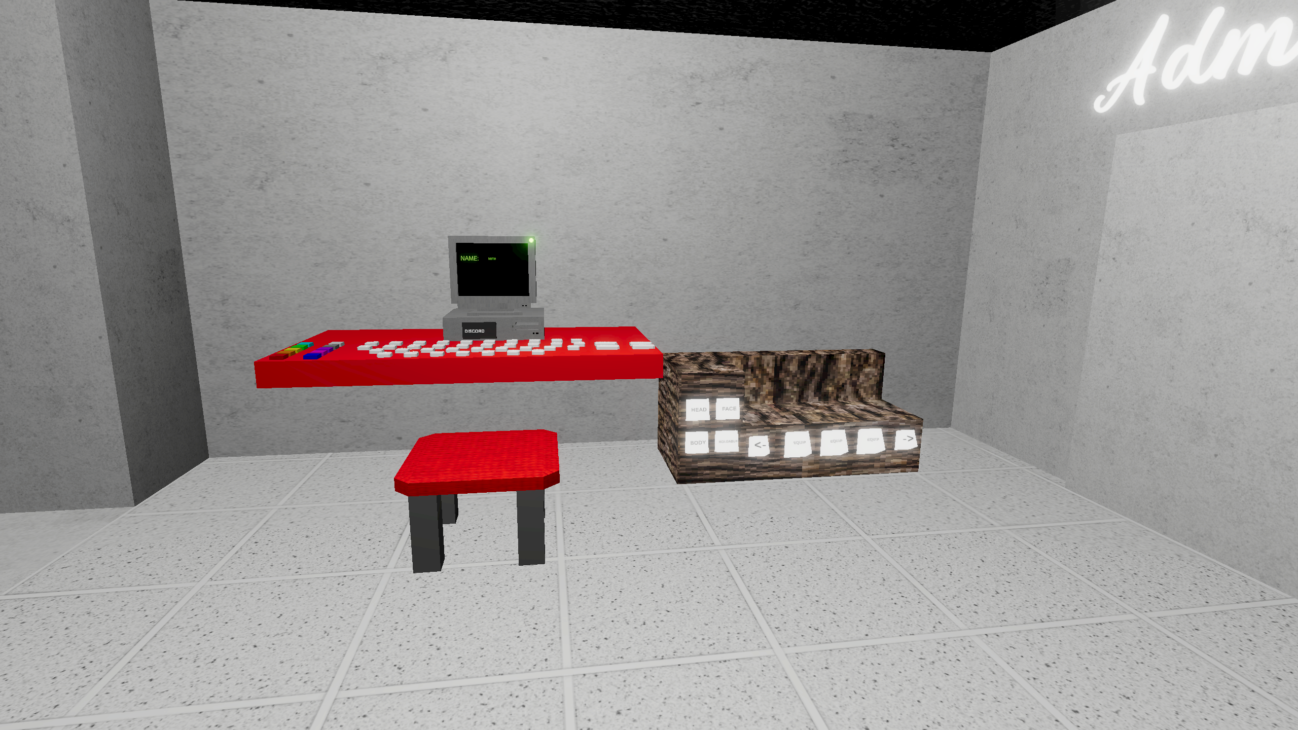 PVR computer,table,seat and wardrobe