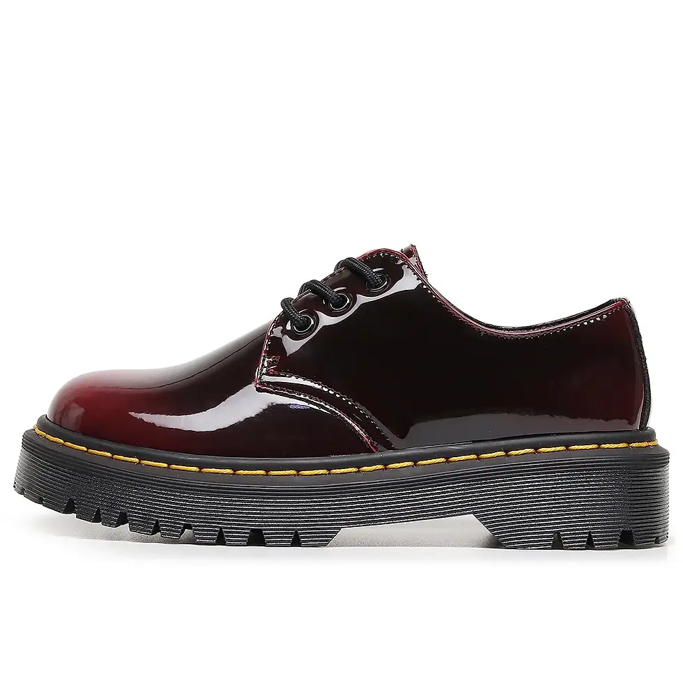 Miniatura: Women's Genuine Leather Platform Ankle Boots with Chunky Sole