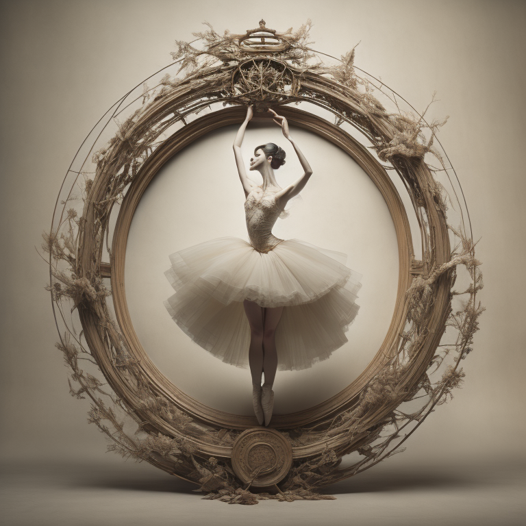 a ballerina delicately balancing