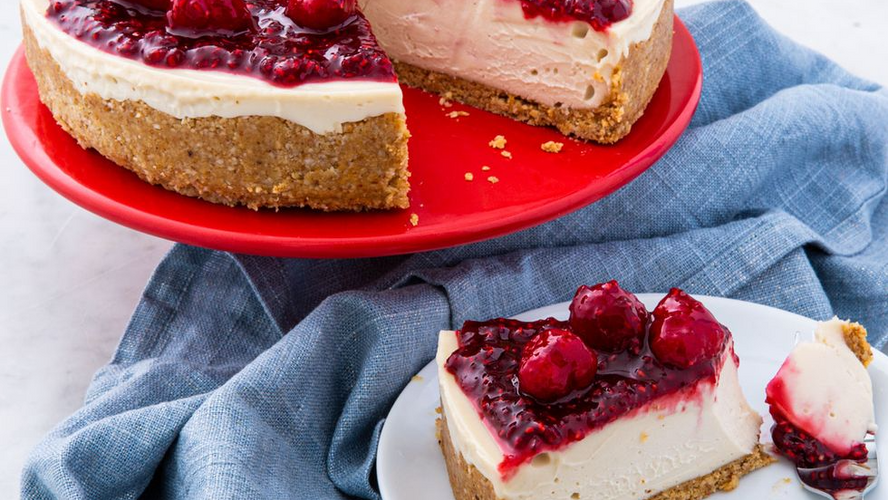 Cheesecake de morango (vegetariano)