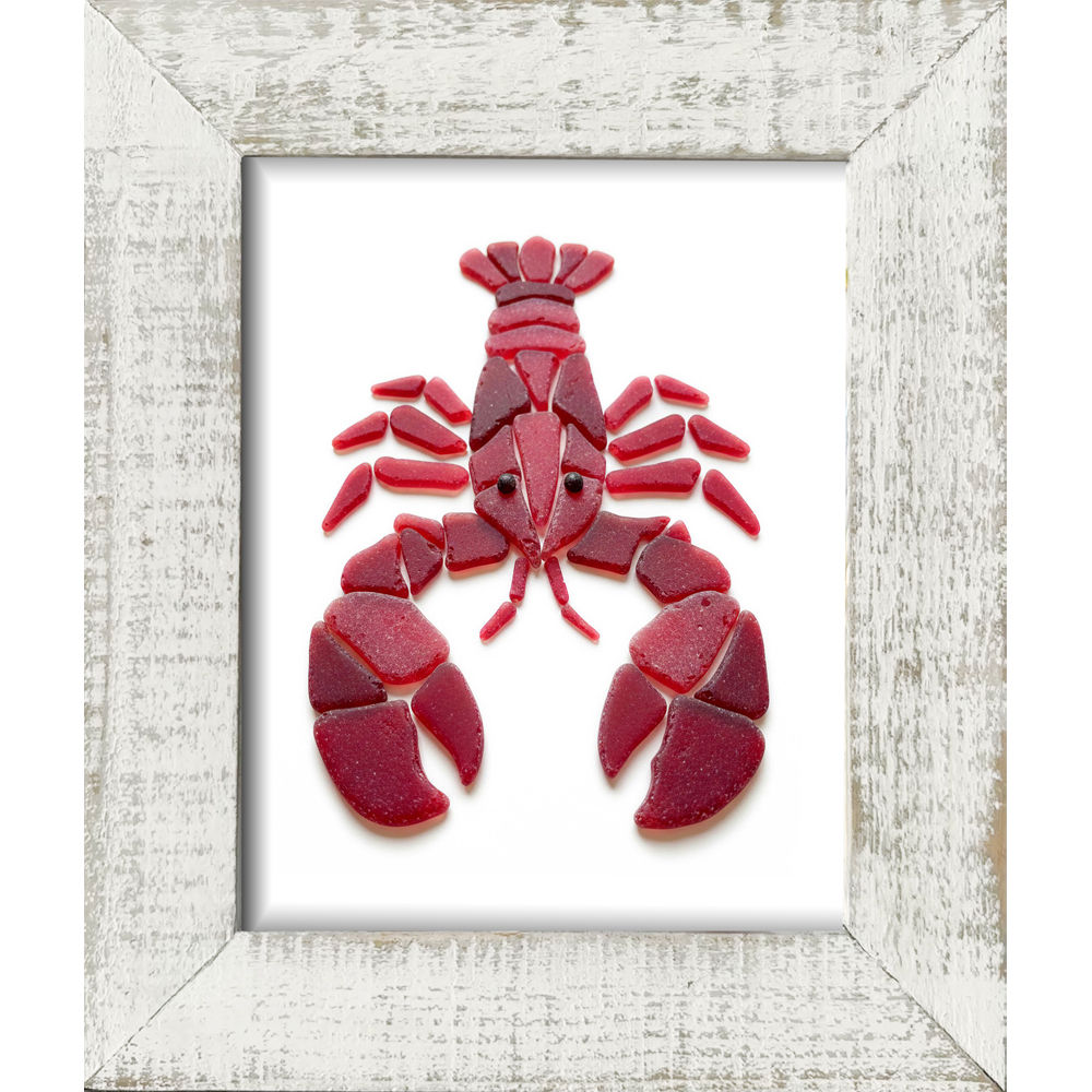 F810 - 816 Framed Sea glass Lobster Print