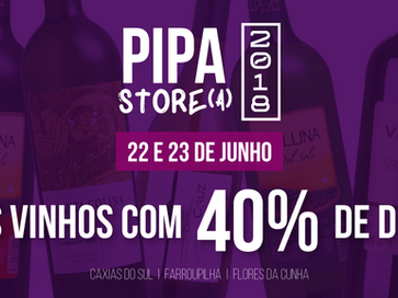 Pipa Store 2018 traz descontos de até 40% nos vinhos da Nova Aliança