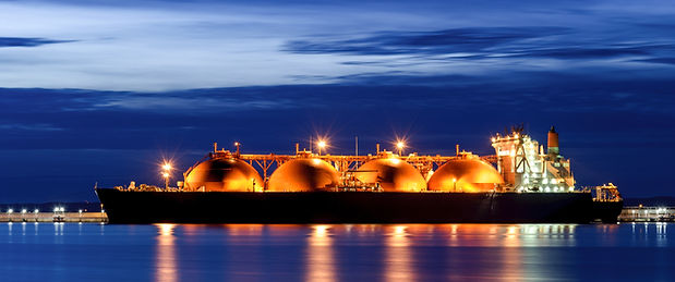 explosion proof lights illuminating a natural gas tanker