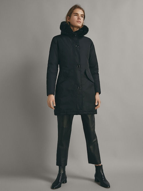 ÁO KHOÁC Parka PLUMAS NEGRA CAPUCHA