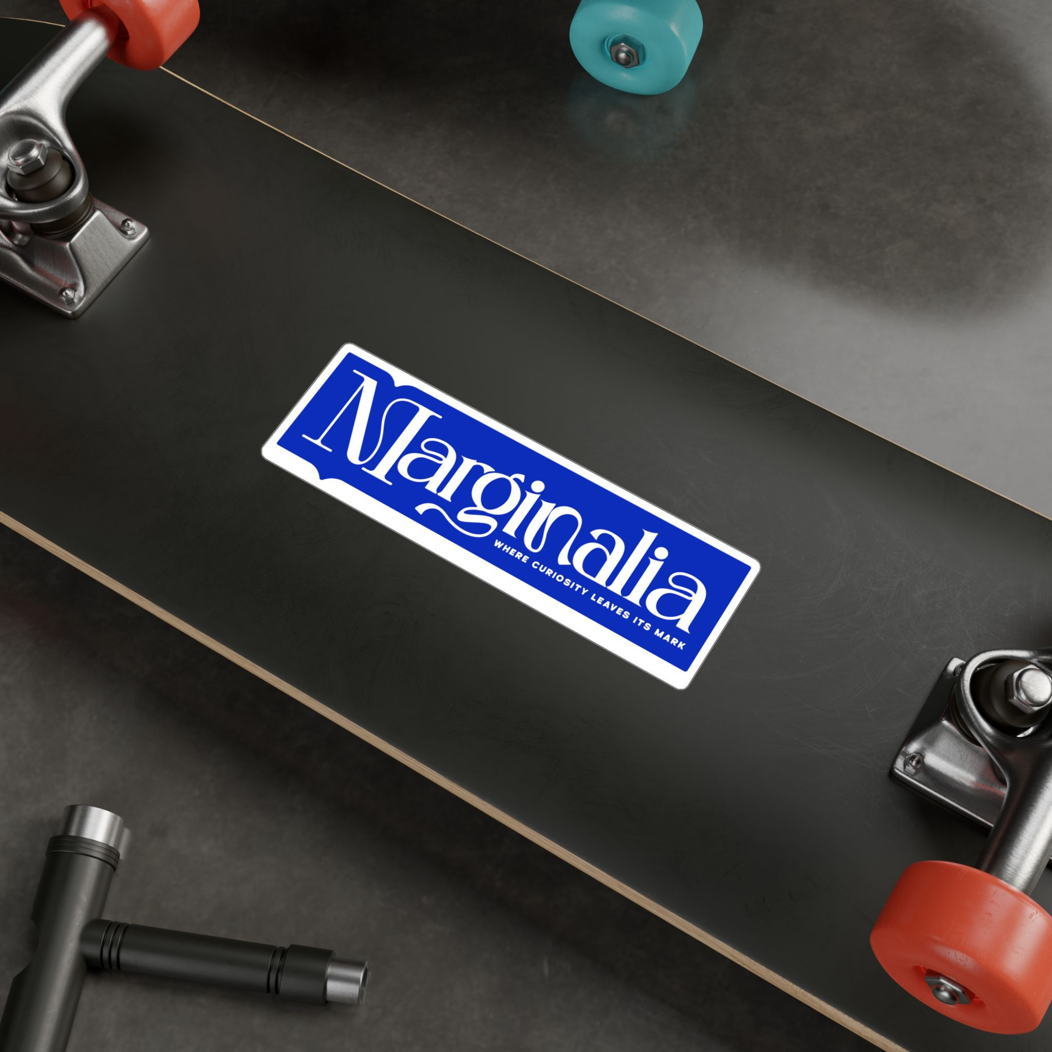 Marginalia Blue Vinyl Sticker — Vertical Kiss-Cut Decal