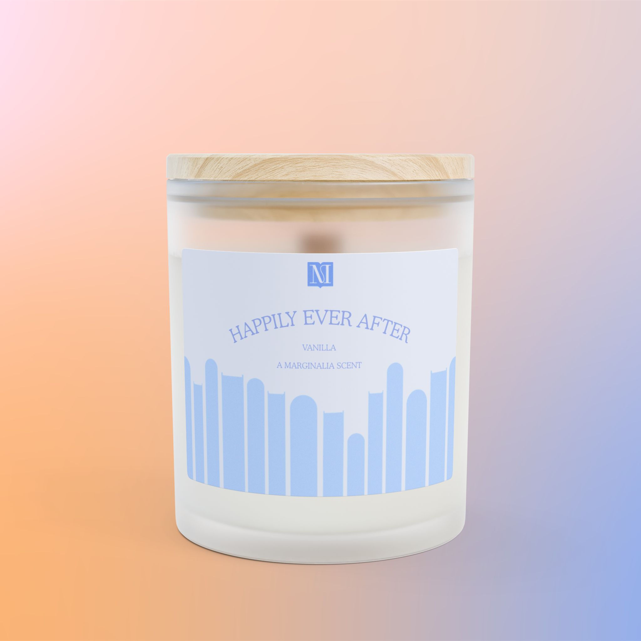 Marginalia Bookish Frosted Glass Candle – 11oz Scented