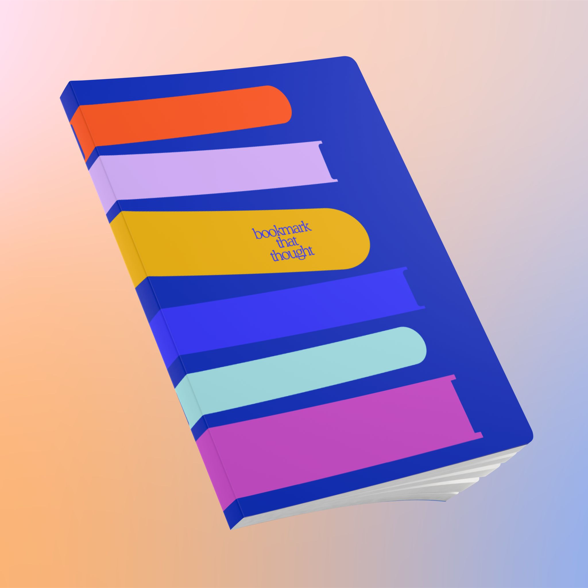 Marginalia Colorblock "Bookmark That Thought" Softcover Journal