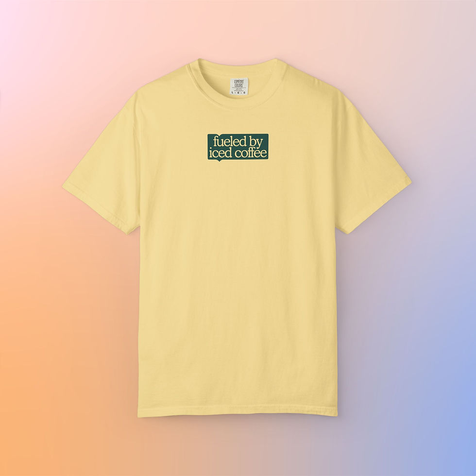 Thumbnail: "Fueled by Iced Coffee" Marginalia T-Shirt — Garment-Dyed Tee