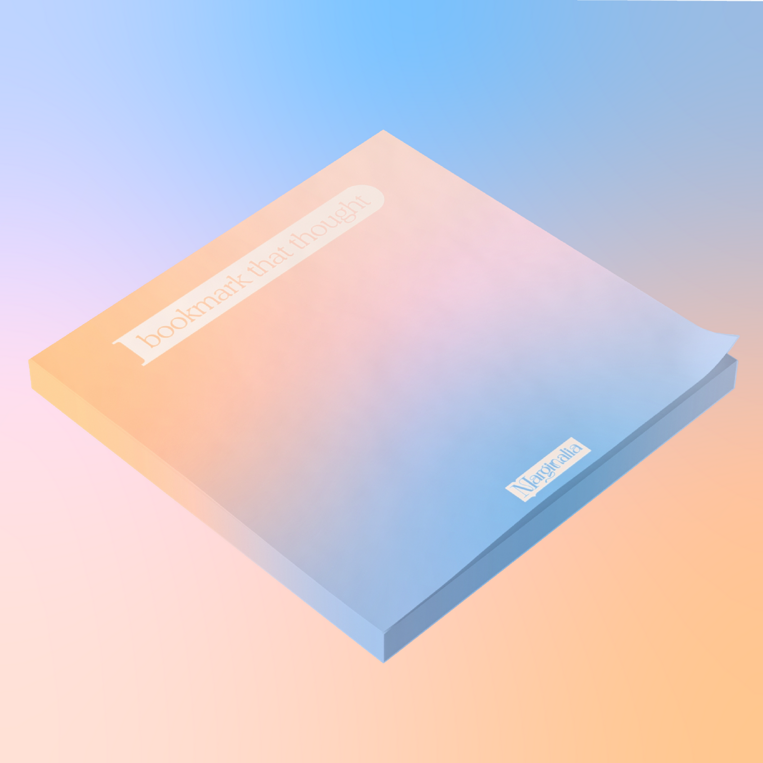 "Bookmark that Thought" Pastel Gradient Post-it® Note Pads / Sticky Notes