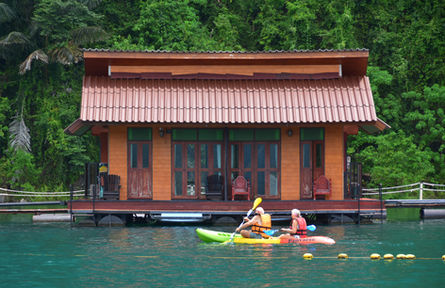 Private floating villa with direct lake access at Panvaree Resort