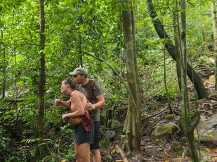 Jungle trekking during a stay at Praiwan Rafthouse