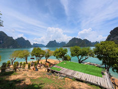 Surrounded by untouched rainforest and dramatic limestone scenery, the island offers breathtaking views in every direction.