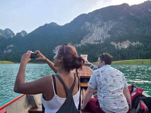 Morning wildlife watching from a longtail boat on Cheow Lan Lake