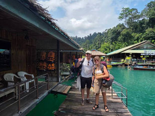 Arrival at Praiwan Rafthouse on Cheow Lan Lake