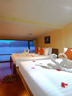 Lake View Room at Panvaree Resort overlooking the emerald waters of Cheow Lan Lake