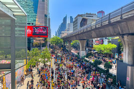 Bangkok Silom Songkran water tunnel festival