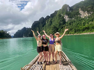 Guests exploring a remote natural area of Cheow Lan Lake