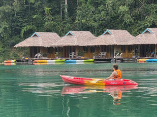 Kayaking near Praiwan Rafthouse on Cheow Lan Lake
