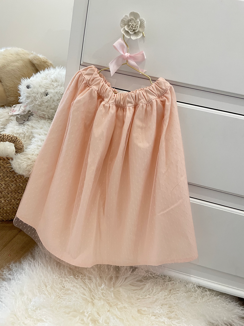 Thumbnail: Tulle Midi Skirt Peach