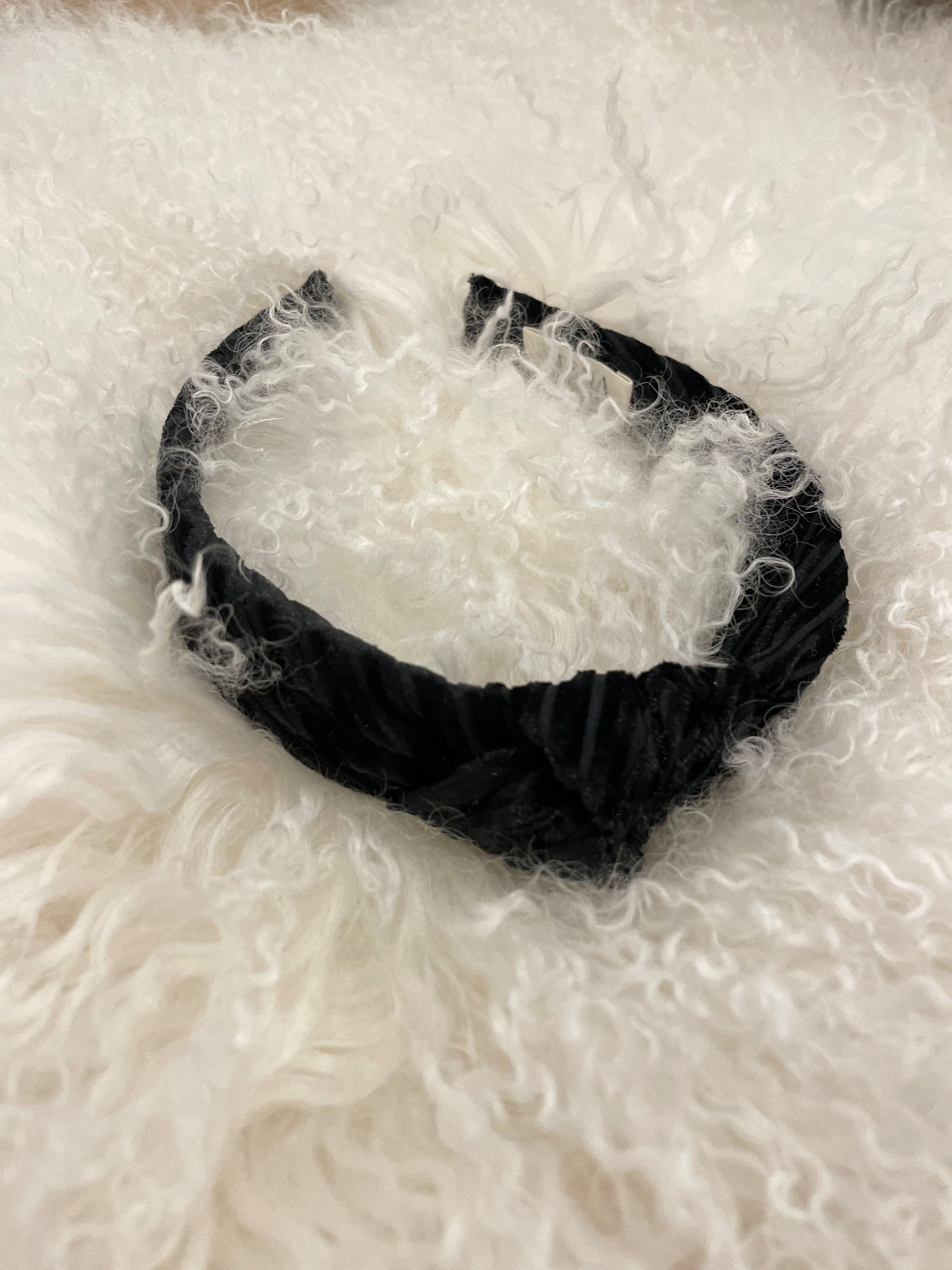 Hairband Velvet Nero Stripe