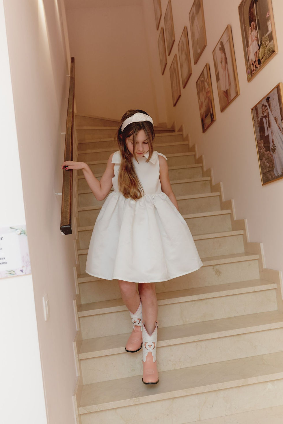 Miniatura: Dress Satin Ivory Bows