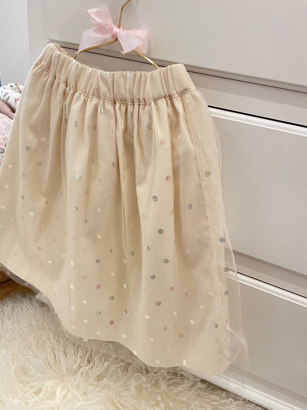 Thumbnail: Tulle Midi Skirt Ivory