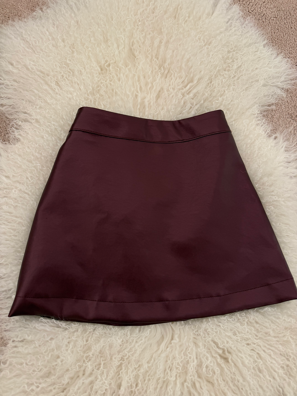 Miniatura: Faux Leather Skirt Burgundy