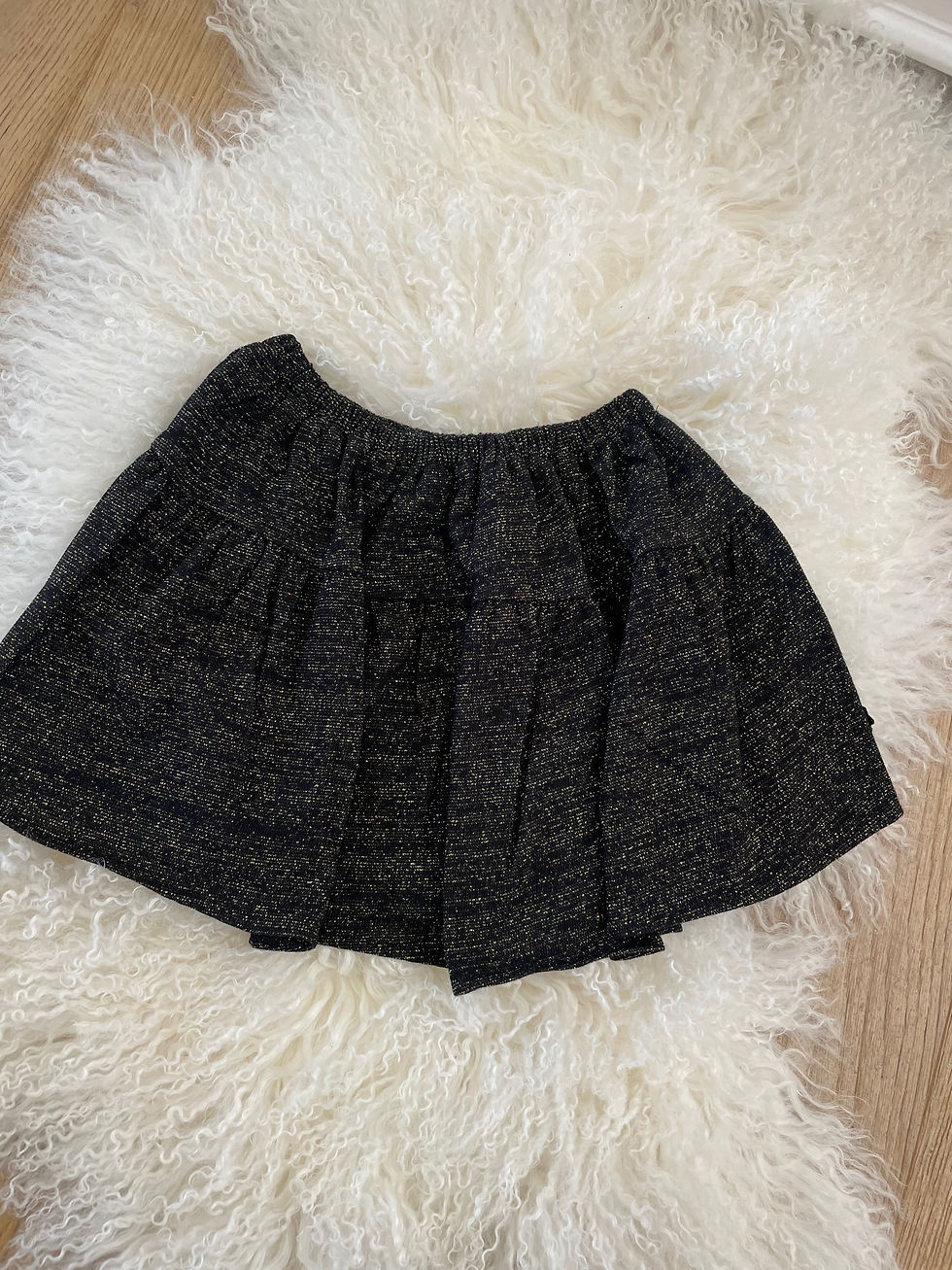 Thumbnail: Tocoto Mini  Lurex Gold Skirt