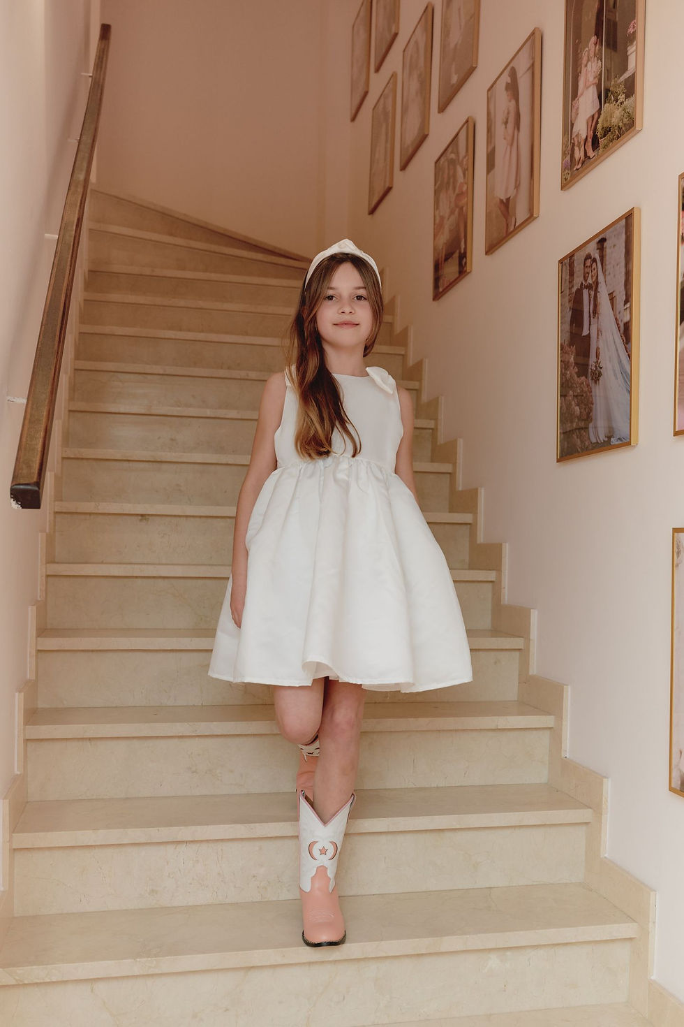 Miniatura: Dress Satin Ivory Bows