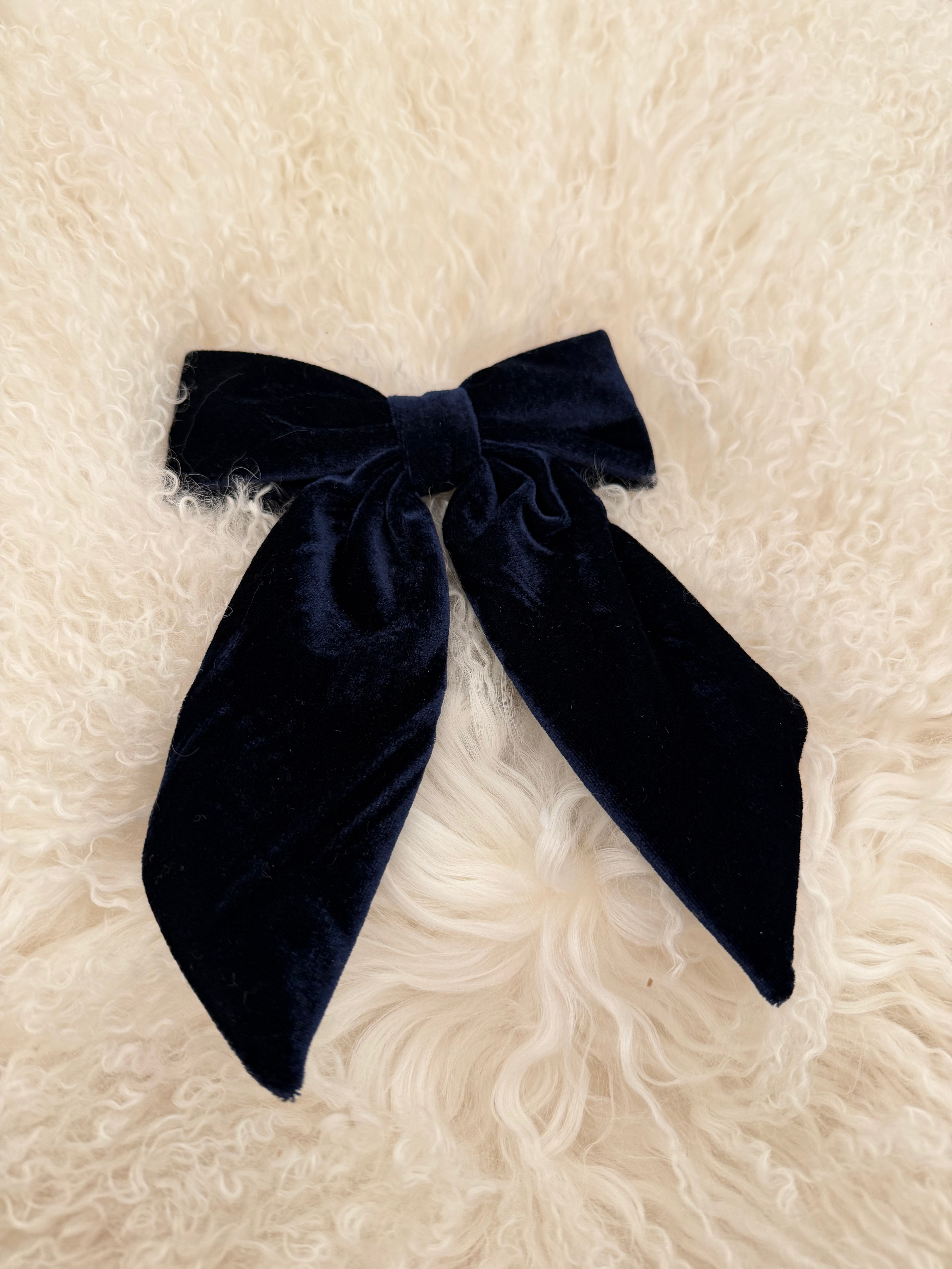 Big Bow Velvet Navy
