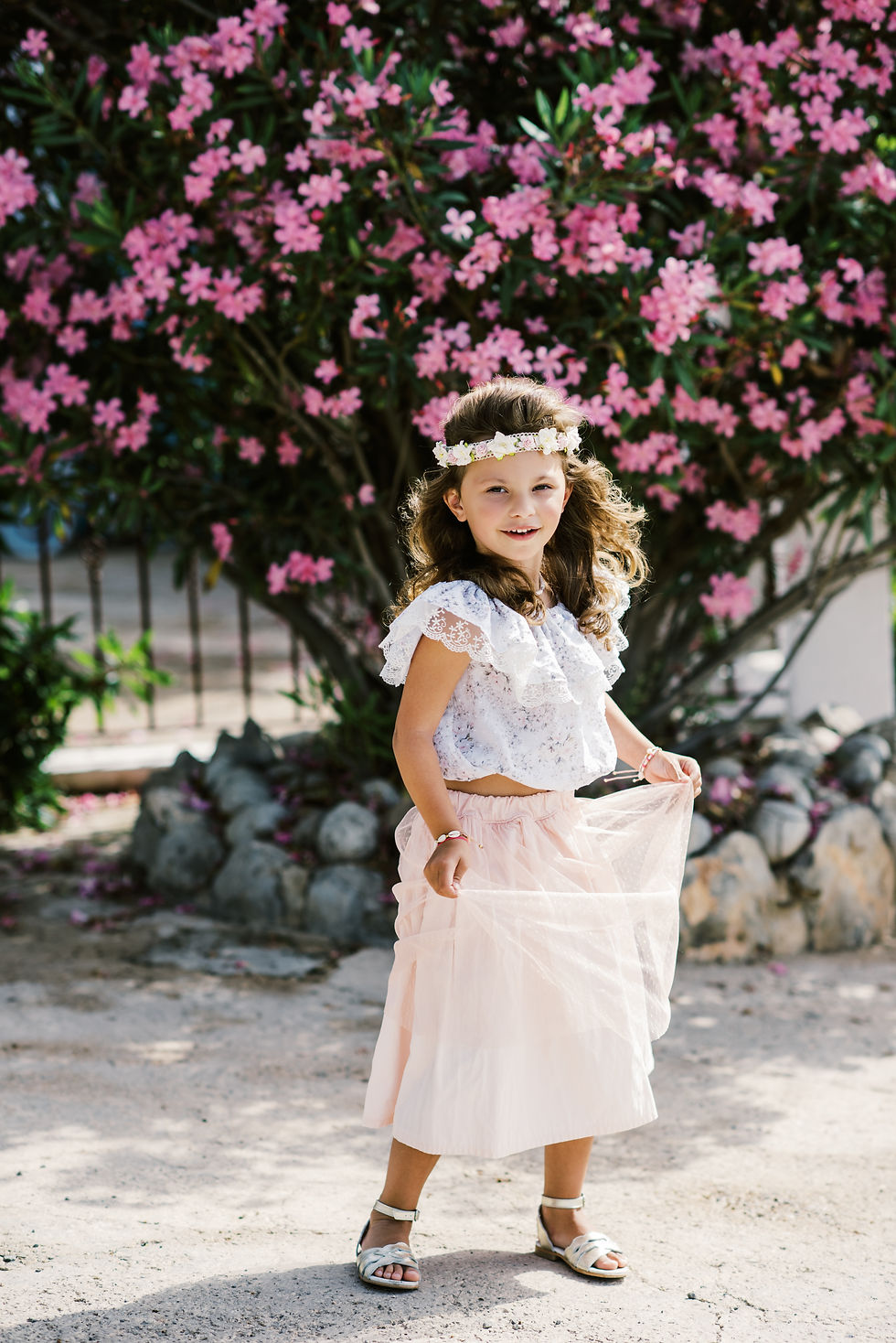 Thumbnail: Tulle Midi Skirt Peach
