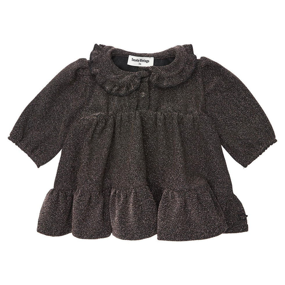 Thumbnail: Tocoto Baby Lurex gold Dress