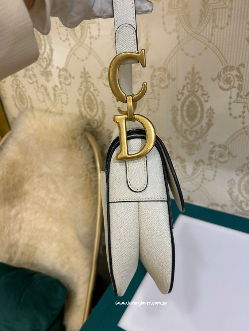 Thumbnail: Like New Dior Saddle Bag Latte Grained Calf GHW