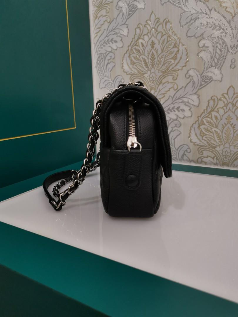 Thumbnail: #18 LNIB Chanel Easy Flap Medium Caviar Black with SHW