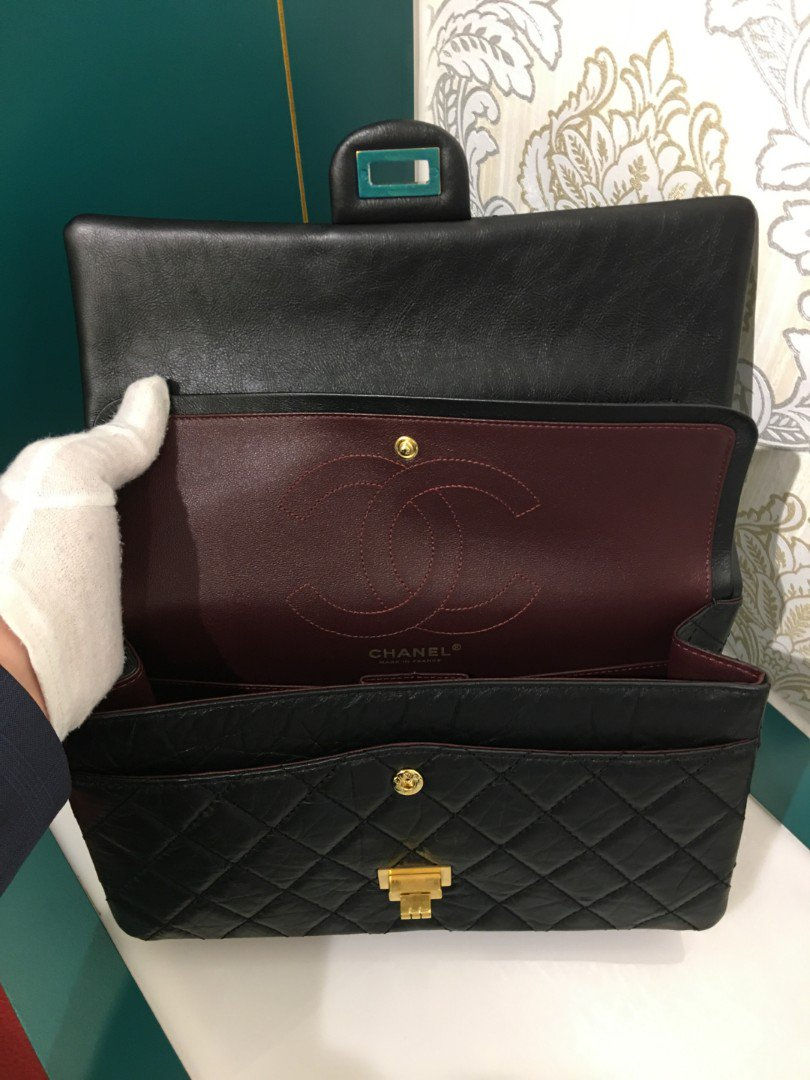 Thumbnail: #19 BNIB Chanel 2.55 Reissue 226 Black distressed Calf with GHW