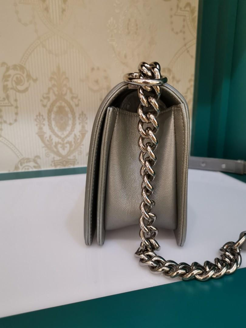Thumbnail: #24 LNIB Chanel Boy Old Medium Silver Caviar RHW
