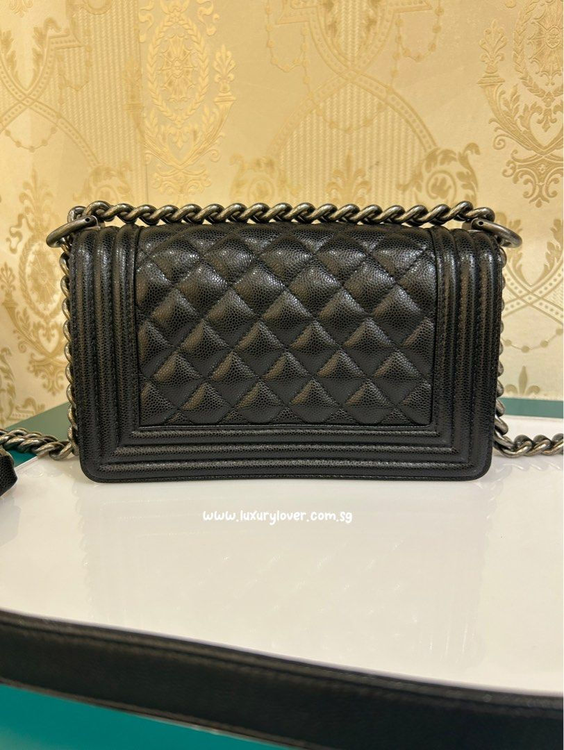 Thumbnail: #25 LNIB Chanel Boy Small Black Caviar RHW