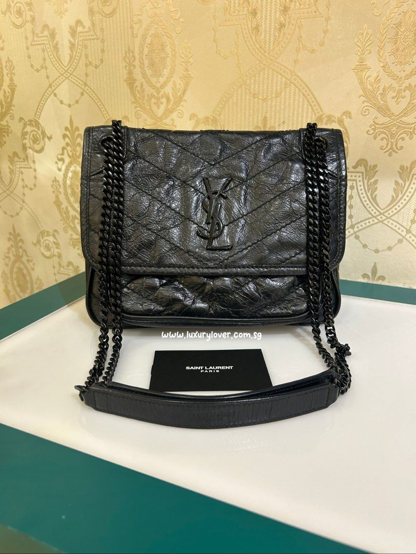 Like New YSL Niki Baby in Vintage Calf Black BHW