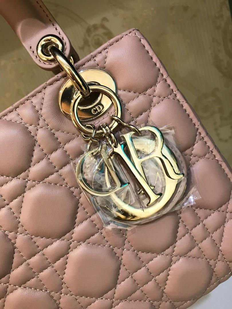 Thumbnail: BNIB My ABCDior Lady Dior Small Blush/Fard Lamb GHW