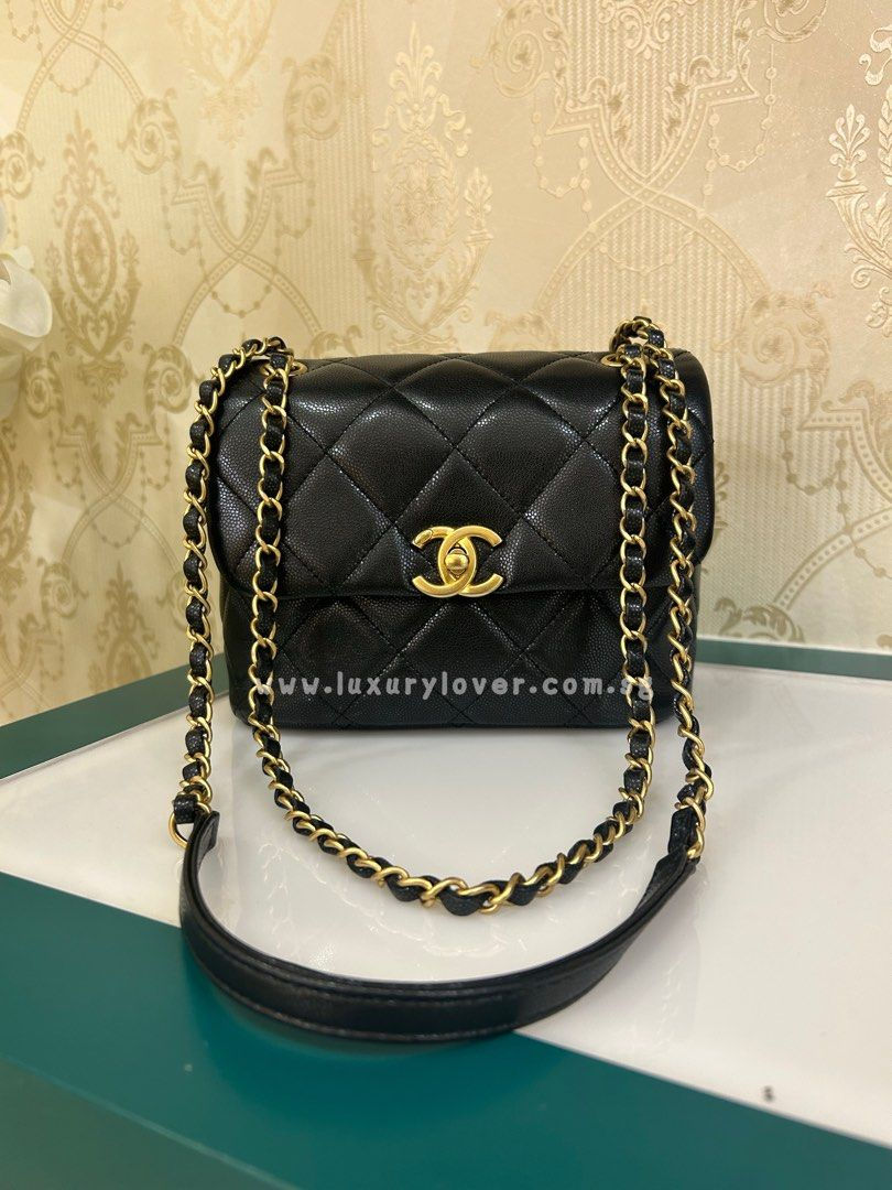 Thumbnail: LNIB Chanel Mini Flap Bag Black Shiny Caviar GHW