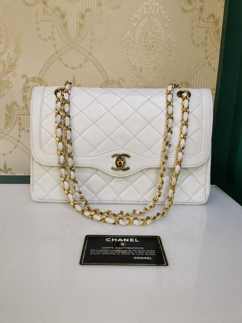 #2 Chanel Vintage Flap White Lamb 24K GHW