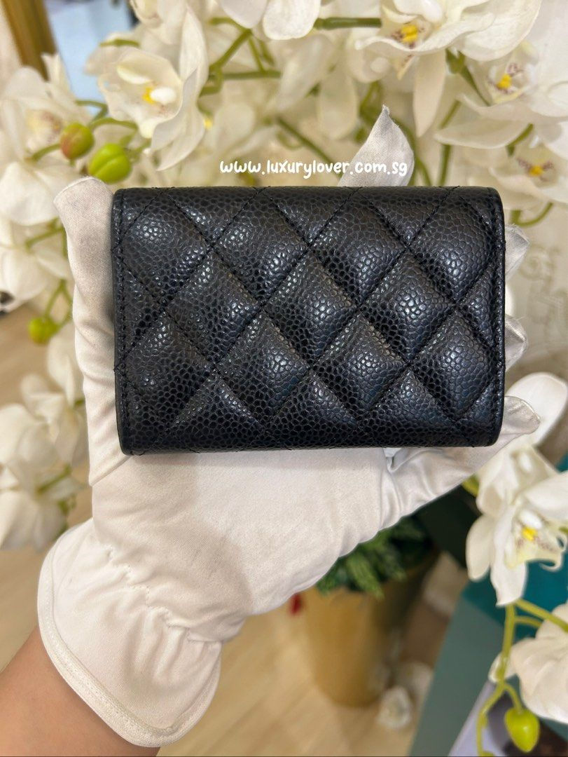 Thumbnail: #25 LNIB Chanel Classic Card Holder Black Caviar SHW