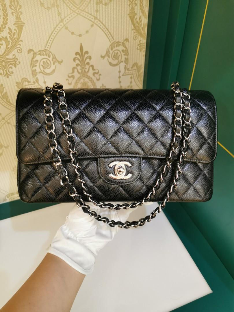 Thumbnail: #29 LNIB Chanel Classic Double Flap Medium Black Caviar SHW