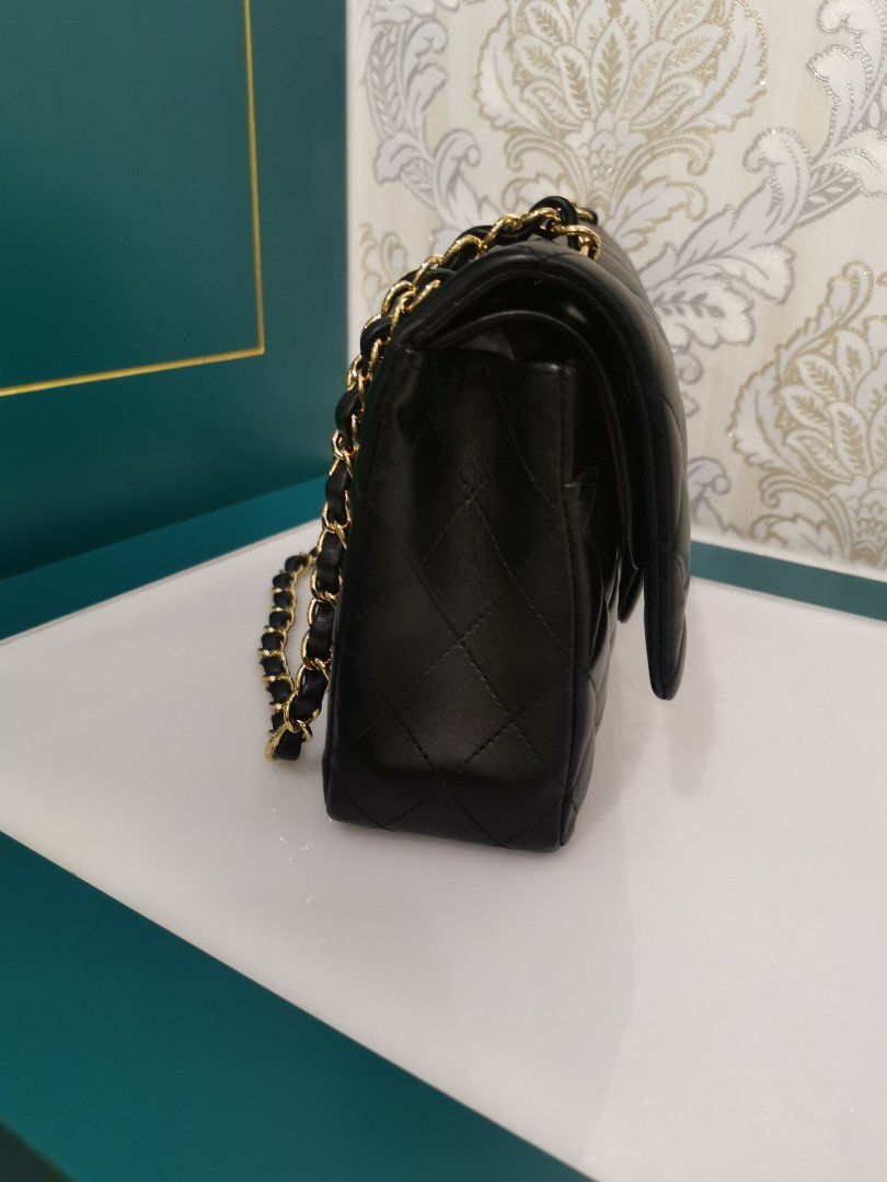 Thumbnail: #24 BNIB Chanel Classic Double Flap Medium Black Lambskin with GHW