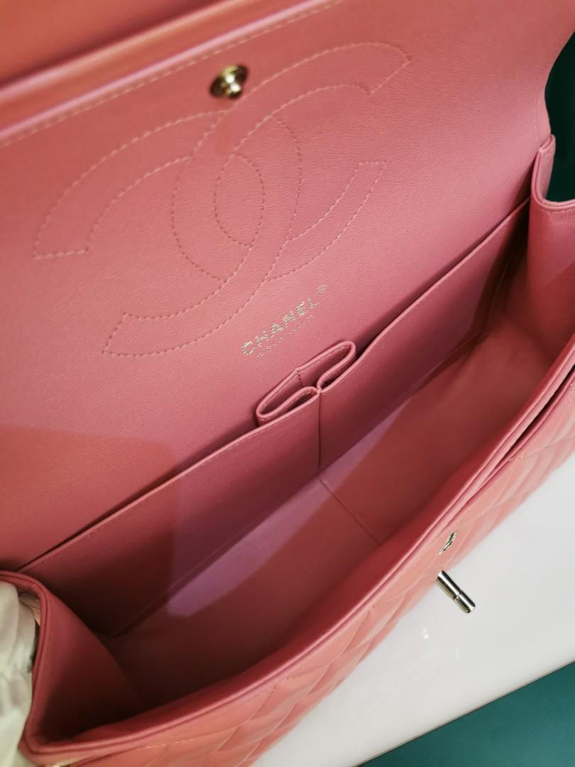 Thumbnail: #18 LNIB Chanel Jumbo Classic Double Flap Pink Lamb SHW