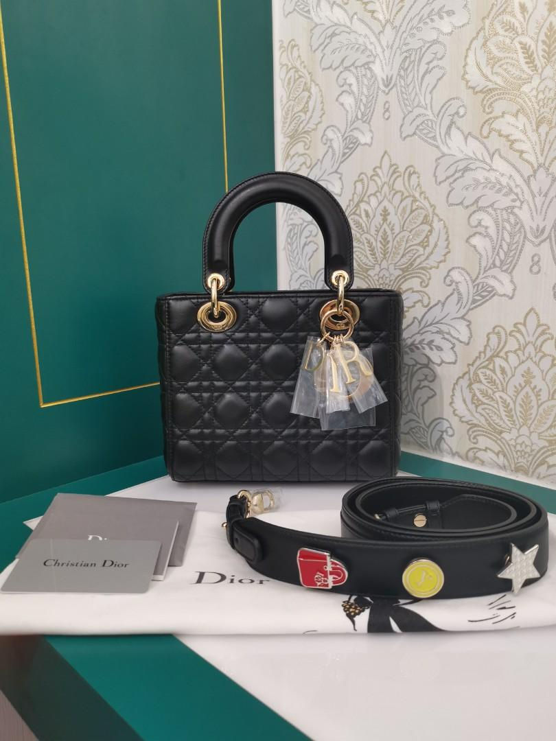 Brand new Lady Dior Small My ABCDior Black Lamb Light GHW