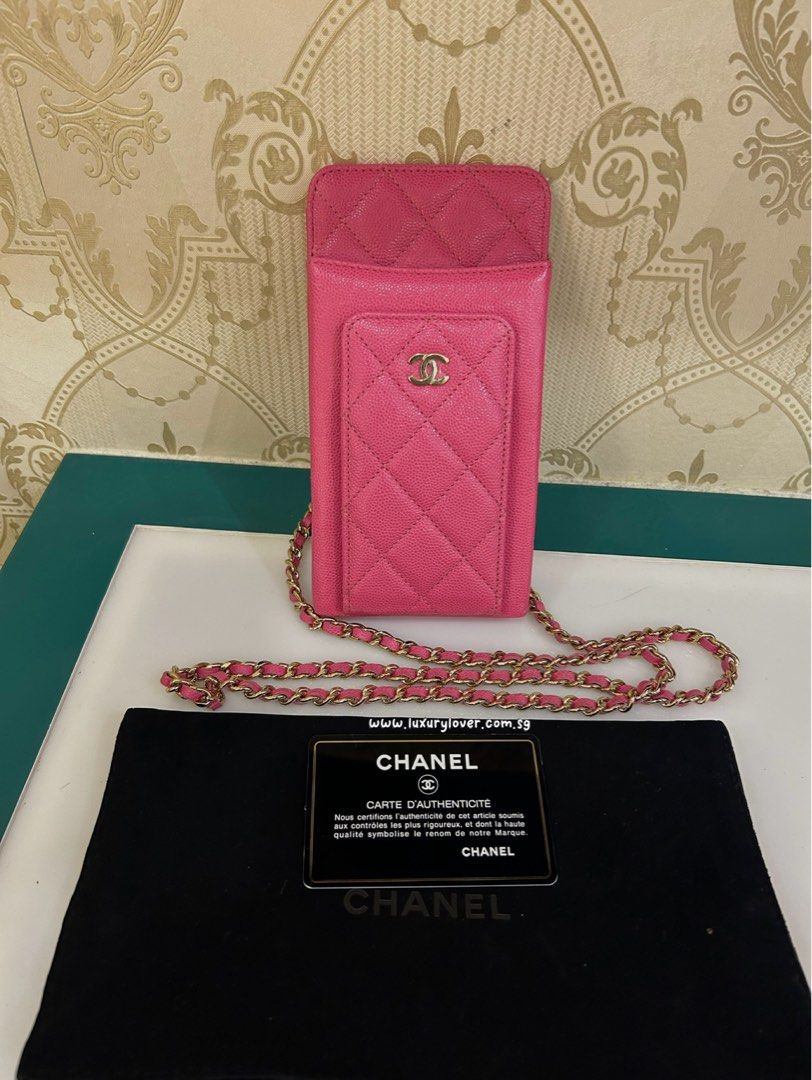#29 Like New Chanel Classic Clutch with Chain Pink Caviar LGHW